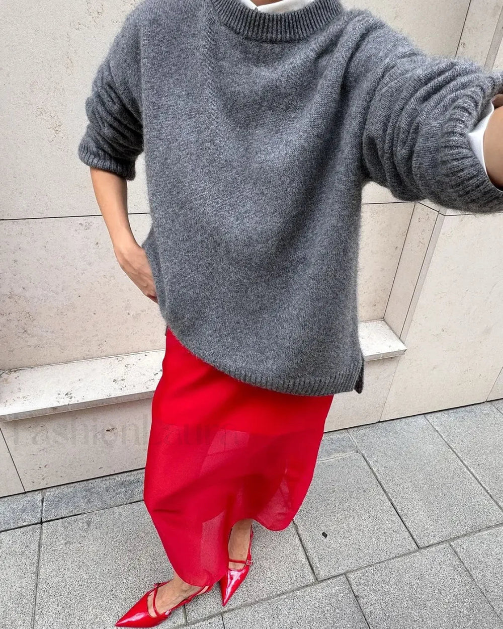 Autumn Women Solid Knitted Fashion Versatile O neck Long Sleeve Basic Casual Sweater Grey / S Sweaters L