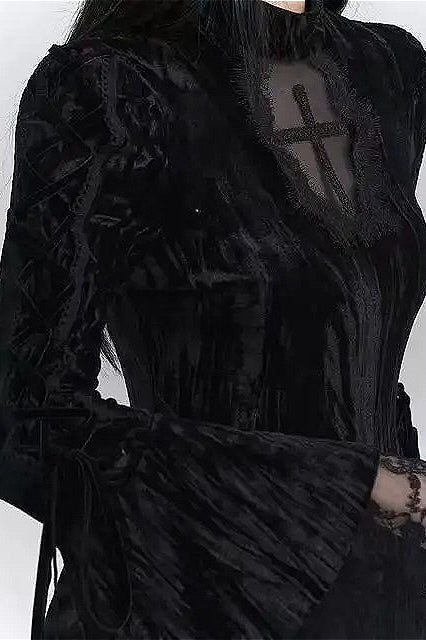 Gothic Flare Sleeve Halloween Dress