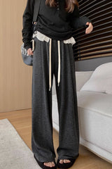 Plush Deep Gray Oversized Knit Pants