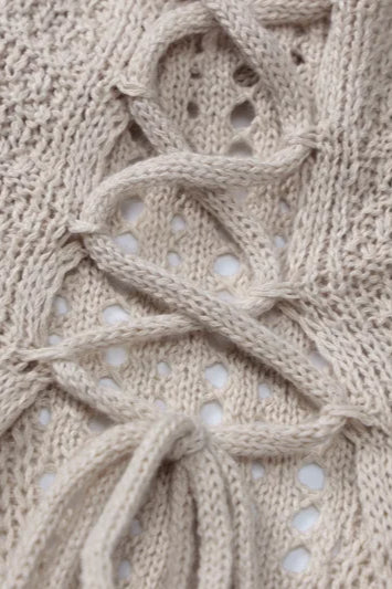 Knitted Hollow Out Sleeveless Bodycon Maxi Dress