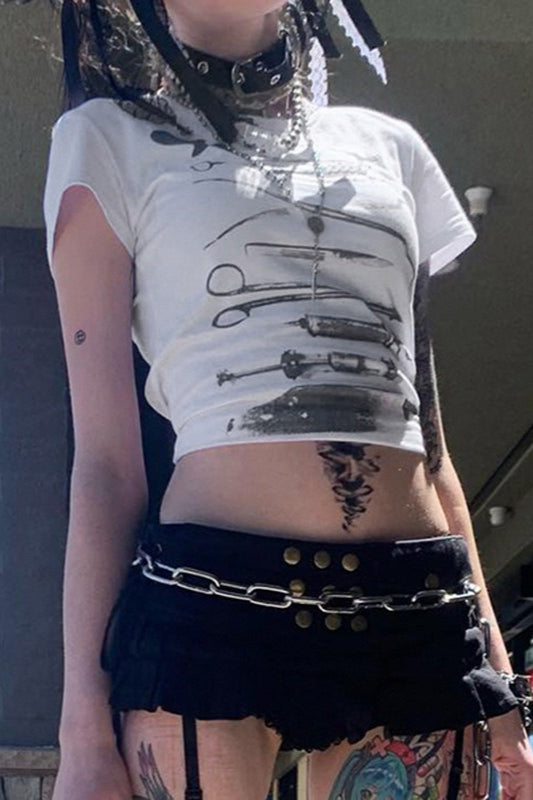 Graphic Cropped Vintage T-Shirt