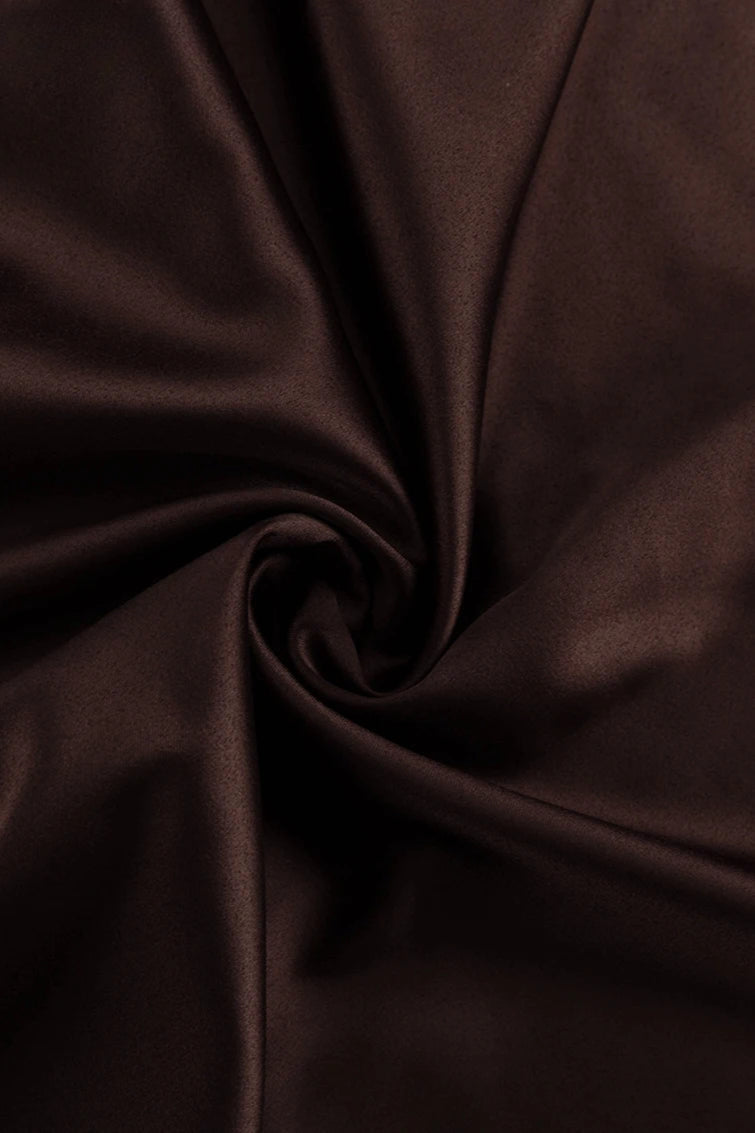 Clacive Fashion Loose Brown Satin Maxi Dress