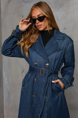 Casual Oversized Denim Trench Overcoat