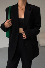 Black Slouchy Retro Style Blazer