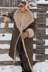 Two Sided Long Faux Fur Overcoat