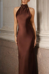 Sexy Satin Backless Sleeveless Party Dress