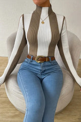 Classic Black White Vertical Stripe Knit Top