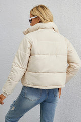 Short Stand Collar Relaxed Puffer Jacket