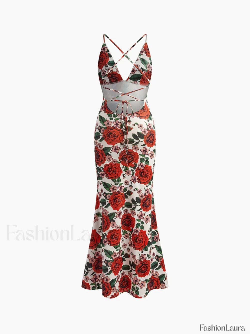 Backless Floral Long Dress Dresses