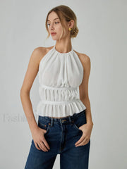 Backless Halter Graceful Tank Top Tank Tops & Camis