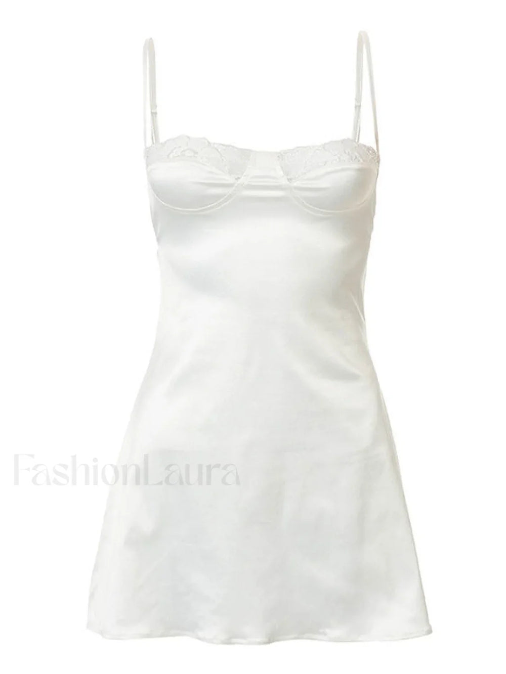 Backless Lace Paneled Slip Mini Dress Mini Dresses