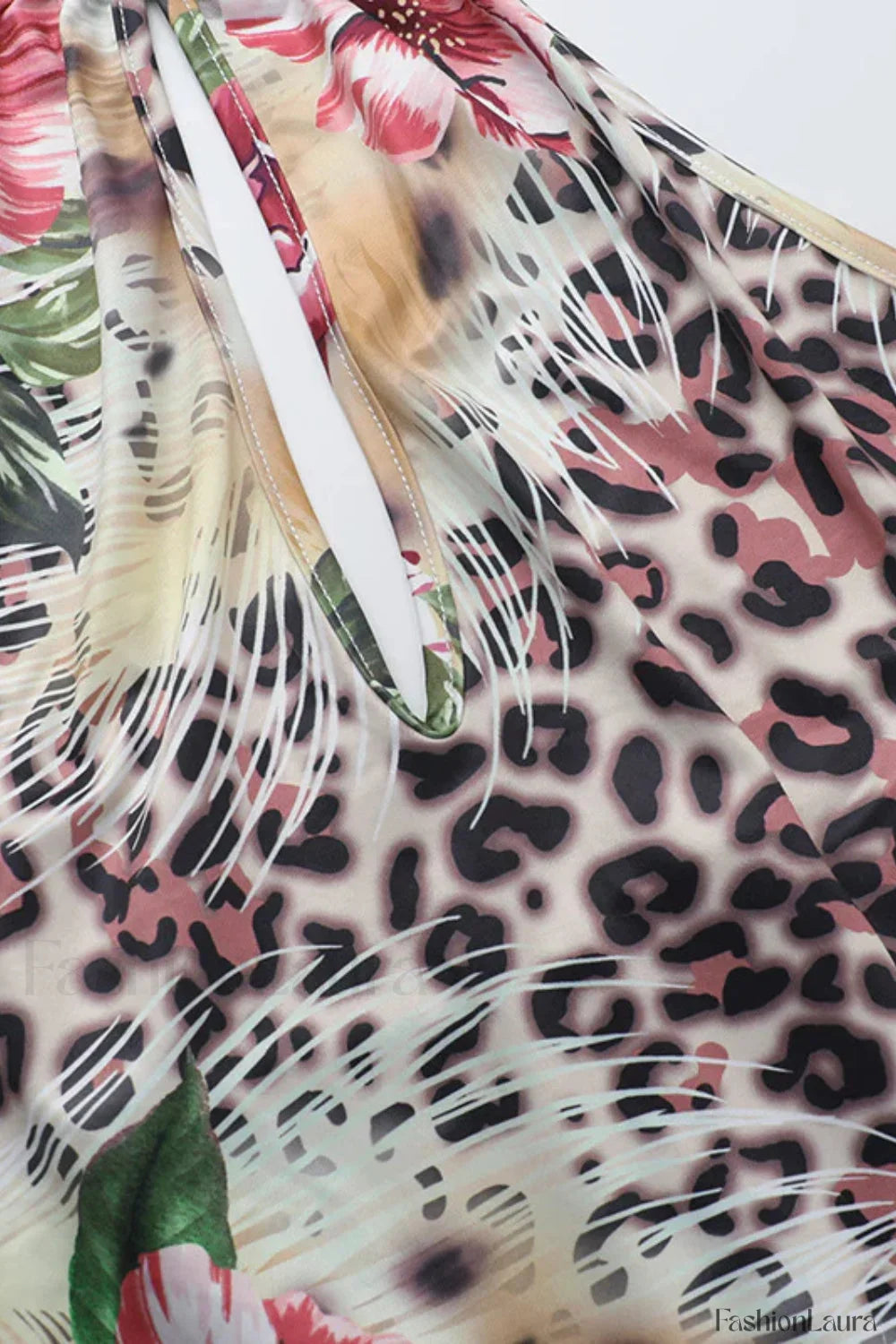 Backless Neck Print Spice Girl Hollow Floral Dress