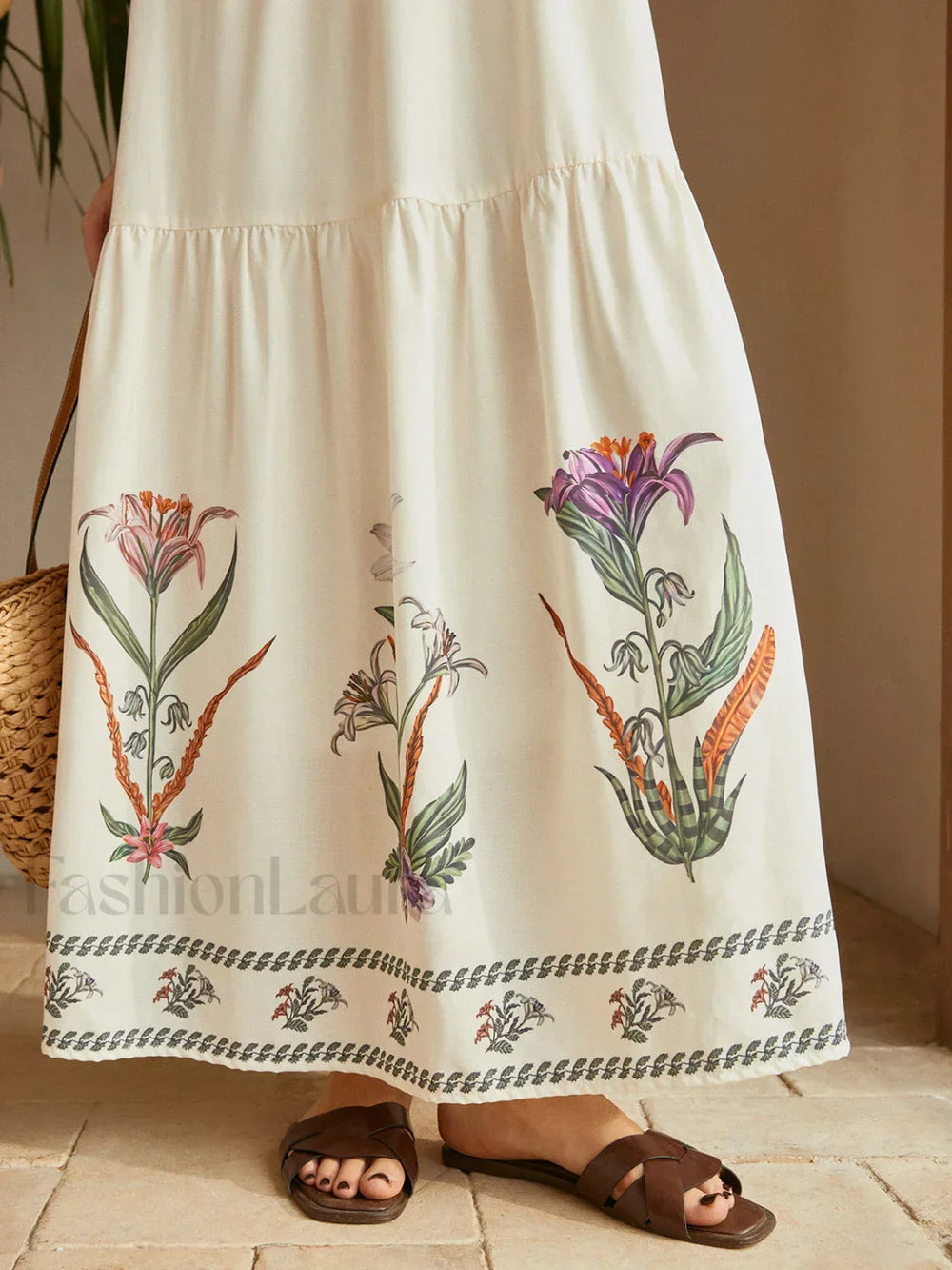 Backless Pleated Floral Dress Dresses