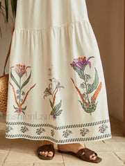 Backless Pleated Floral Dress Dresses