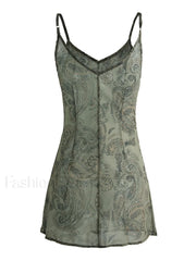 Backless Printed Slip Mini Dress Mini Dresses