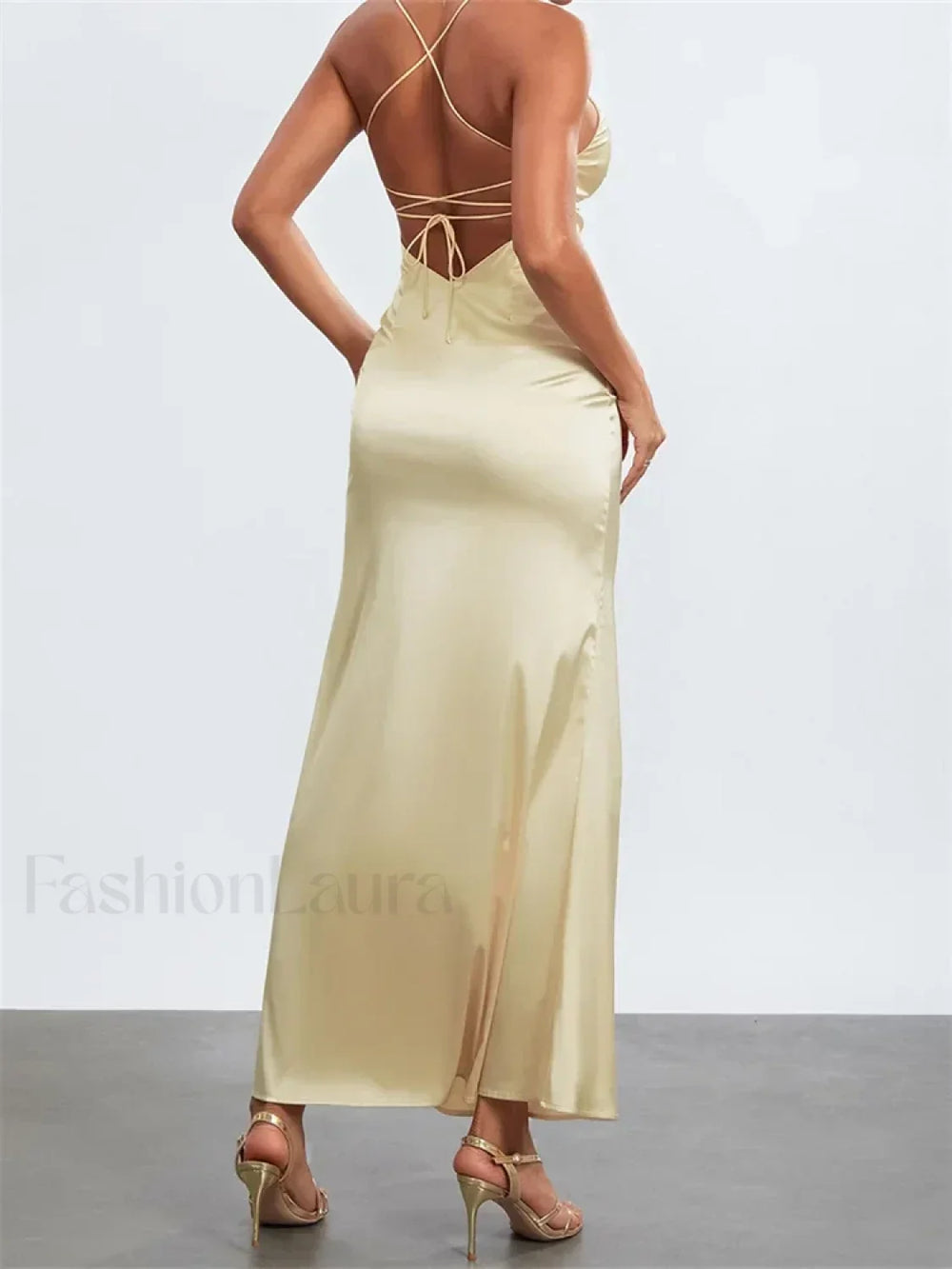 Backless Spaghetti Slim Maxi Dress