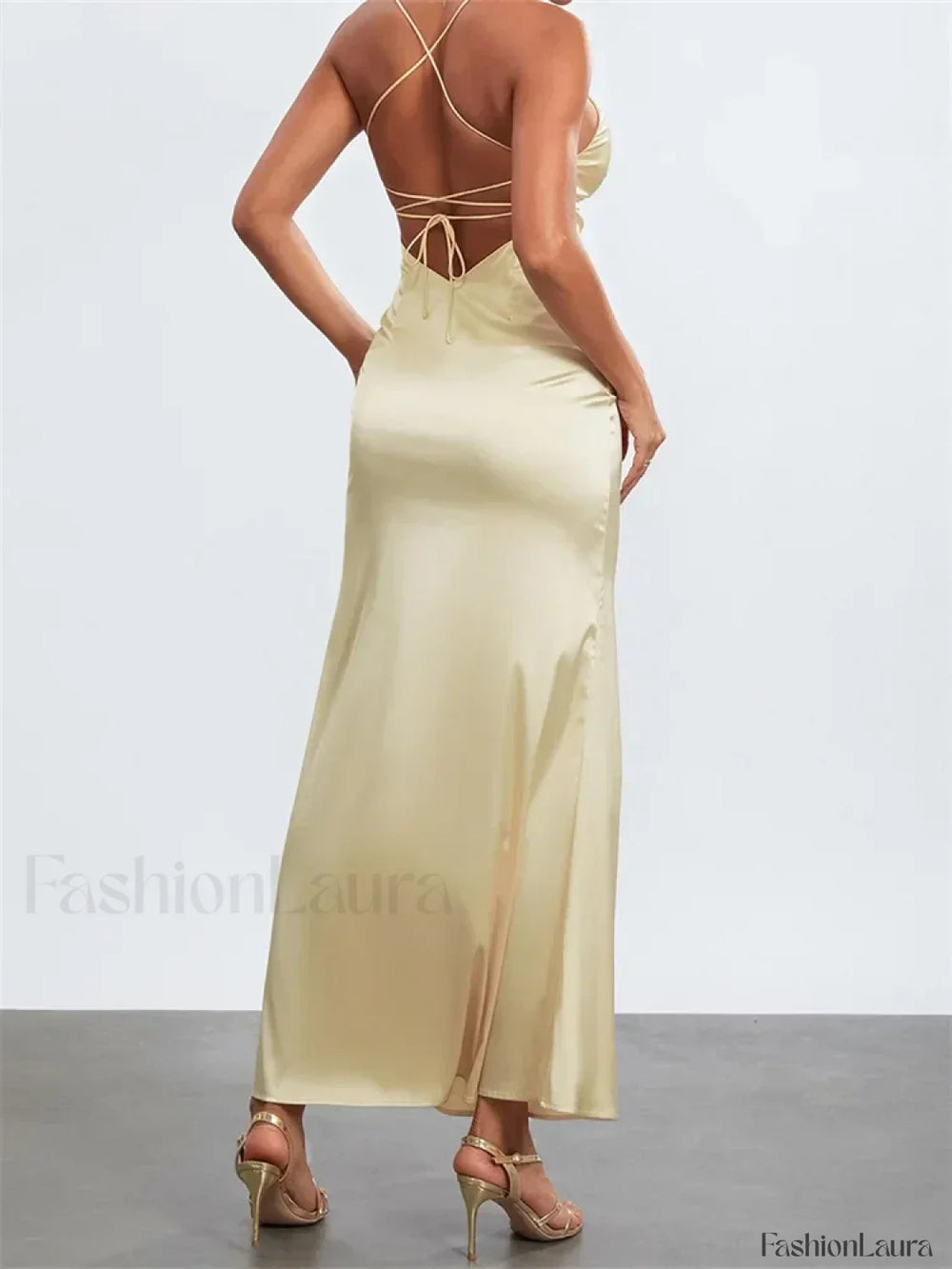 Backless Spaghetti Slim Maxi Dress