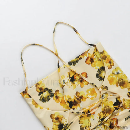 Backless Strappy Slim Fit Mini Floral Dress