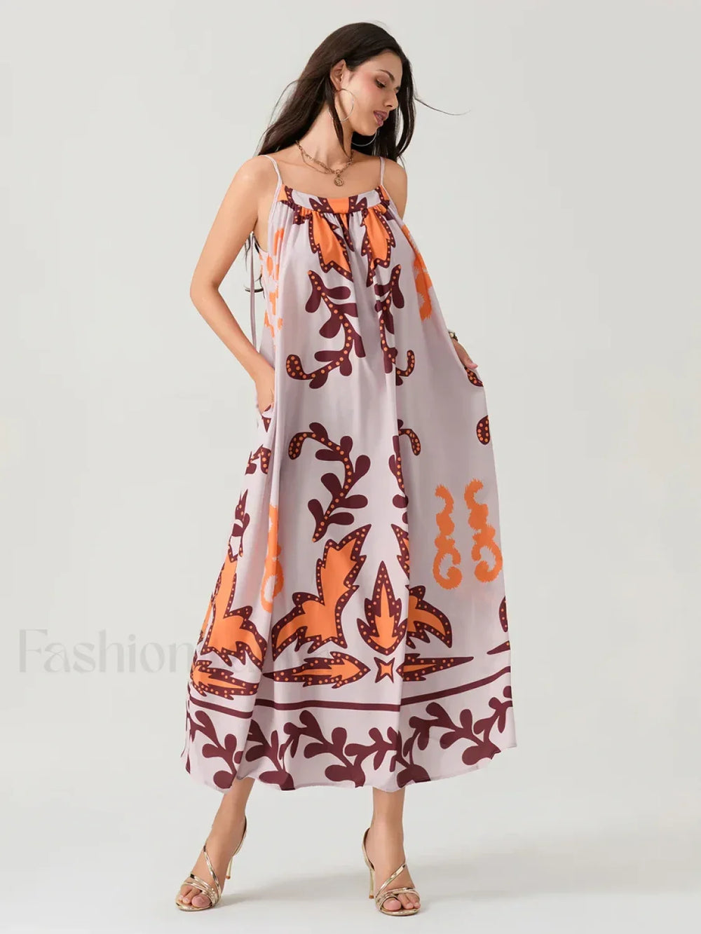 Backless Suspender Boho Dress