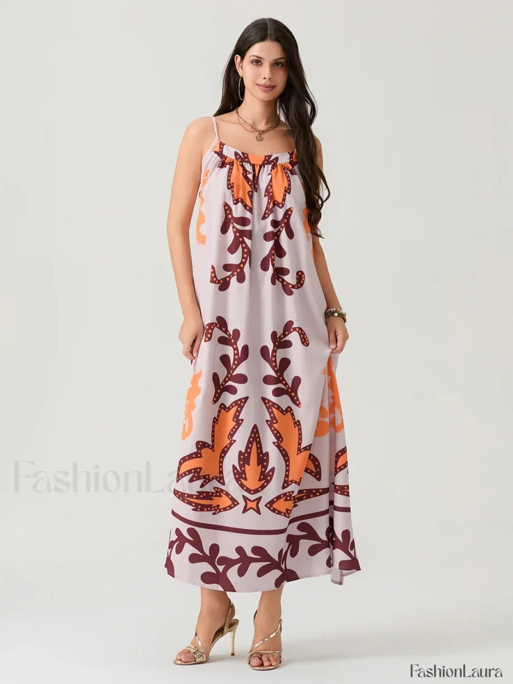 Backless Suspender Boho Dress Mixed Color / S