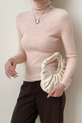 Stacked Neck Slim Fit Essential Knit Top