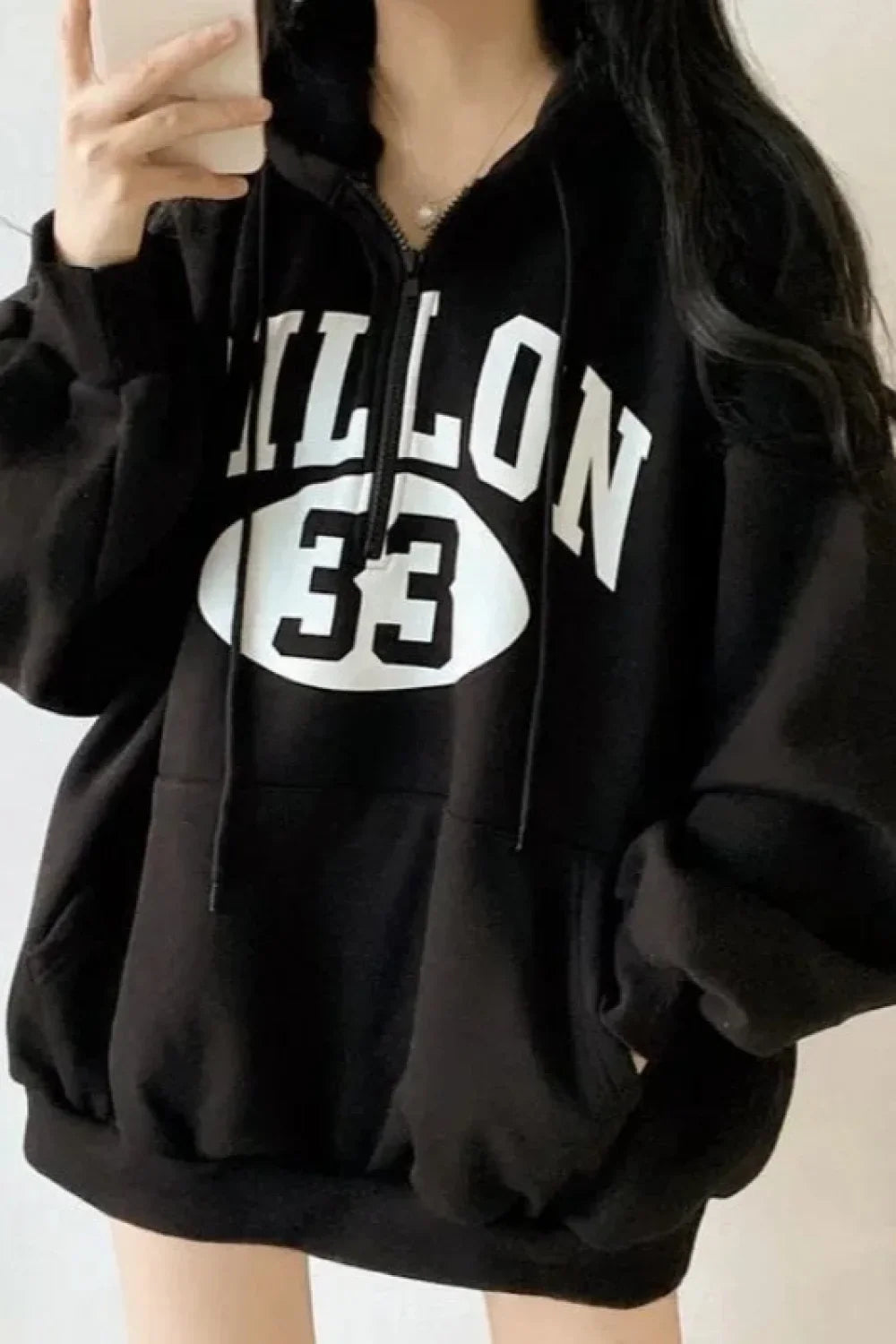 Baggy Korean Full Zip Up Hoodie