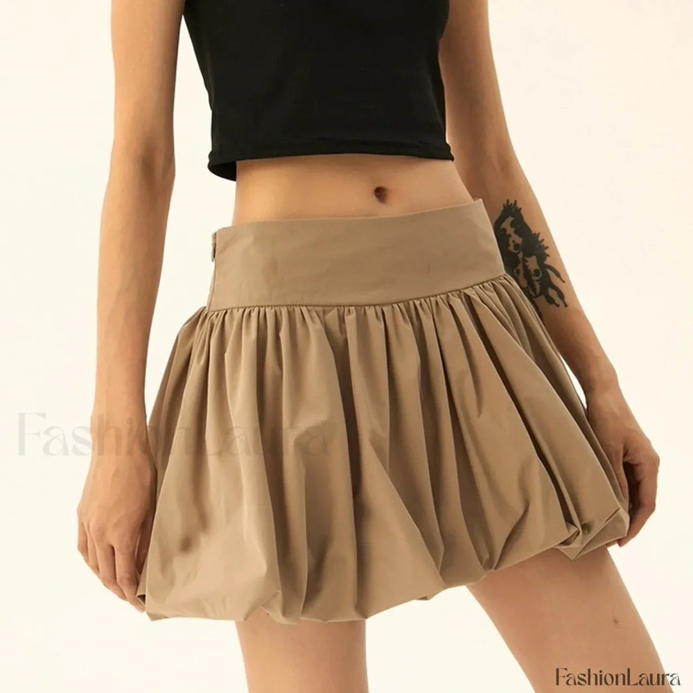 Balloon High Waist A Line Skirt COFFEE / S