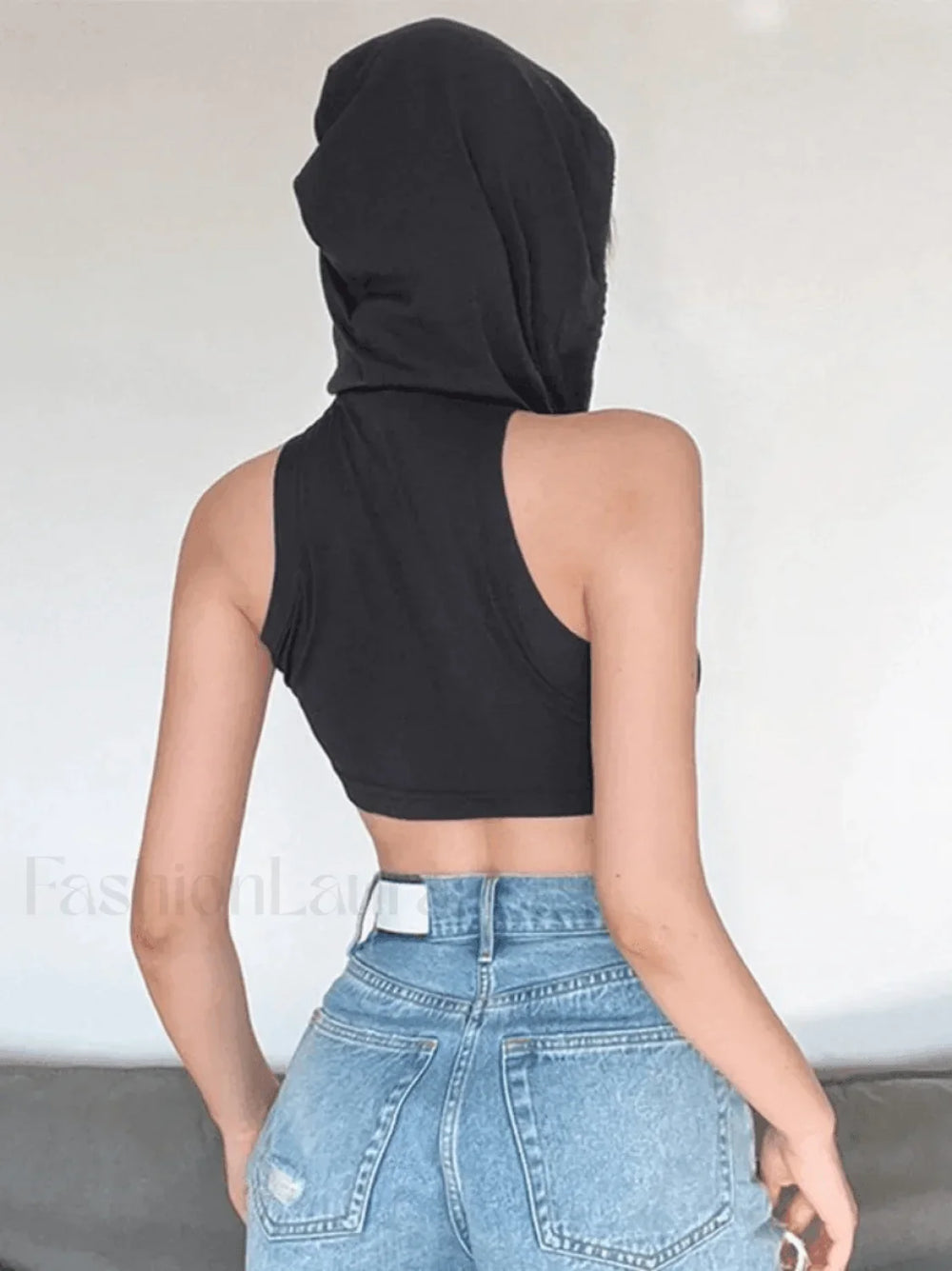 Bandana Design Hooded Cropped Tank Top Tops&Tees