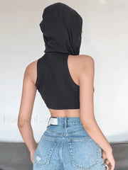 Bandana Design Hooded Cropped Tank Top Tops&Tees