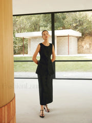 Basic Linen Graceful Blends Solid Vest Vests