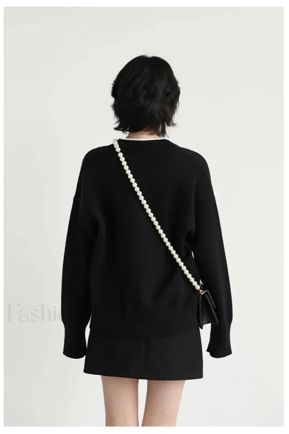 Basic V neck Loose Knit Cardigan