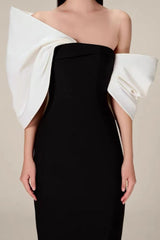 Oversized Bow High Waist Formal Dress S / Black