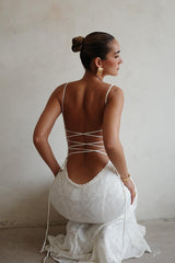 Sexy Spaghetti Strap Back Lace Up Formal Dress