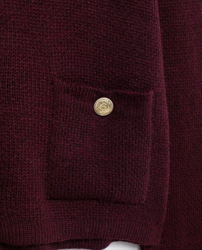 Cropped Knit Pocket Cardigan