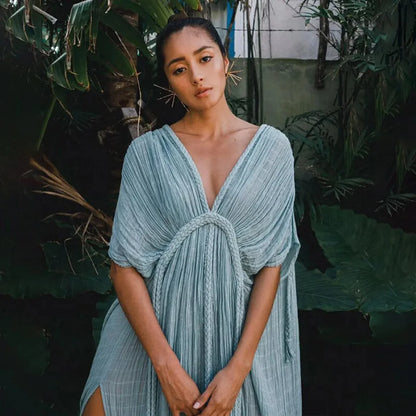 Beach Outing Long Shirt Cover Up BLUE / One Size