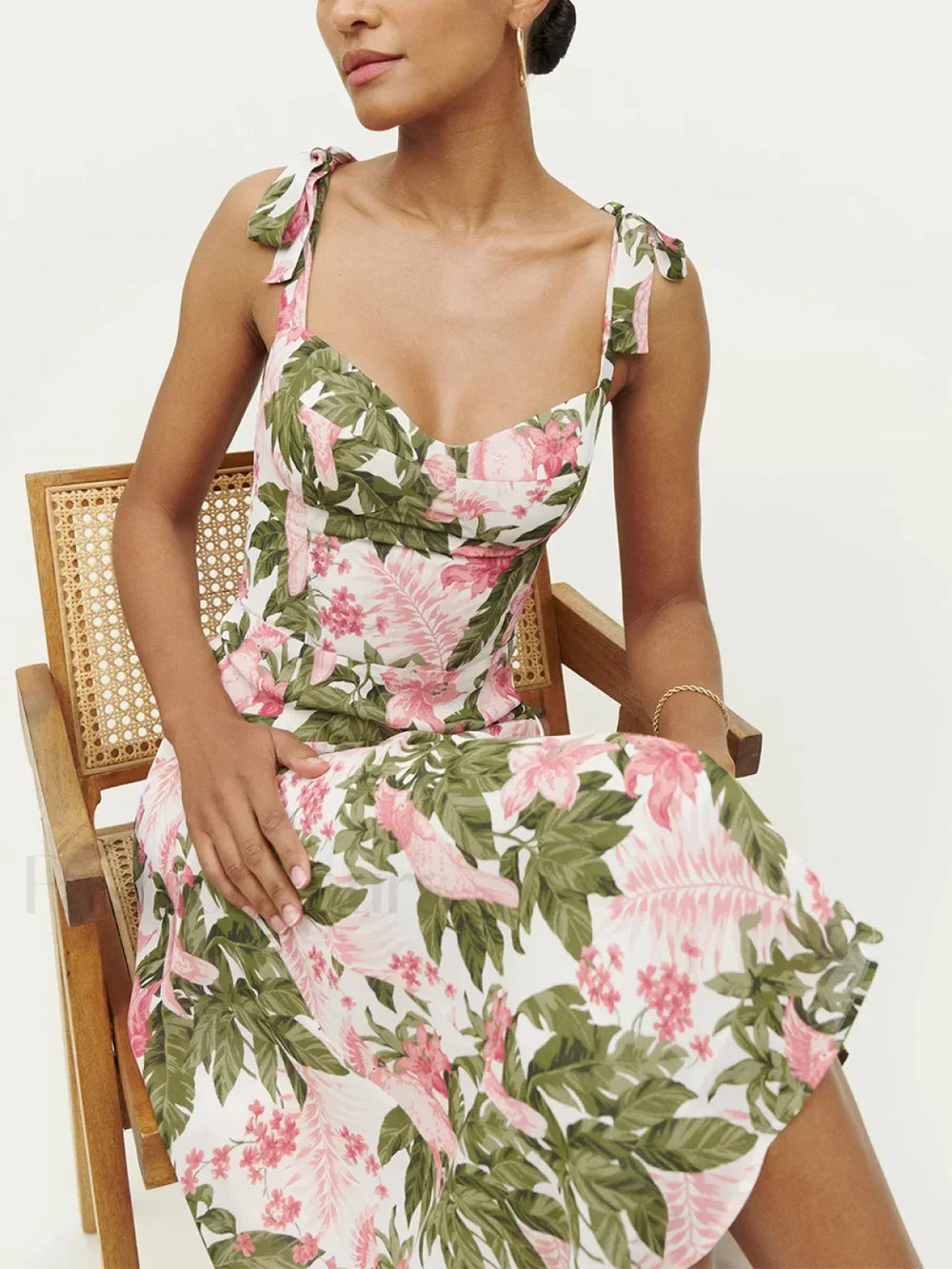 Beach Sweetheart Midi Floral Dress
