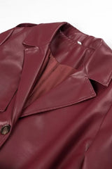 Loose Leather Trench Coat coats