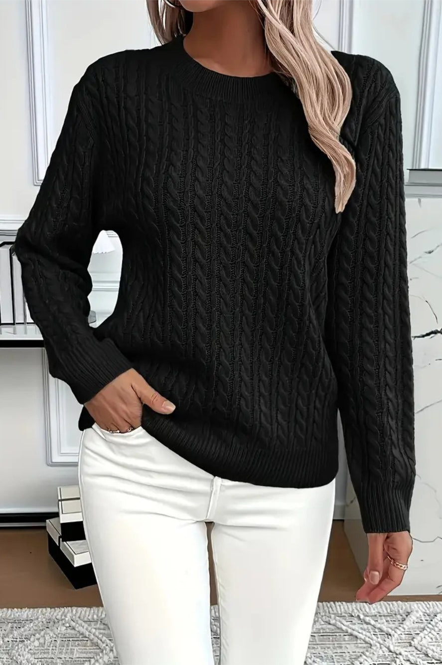 Casual Round Neck Knit Sweater