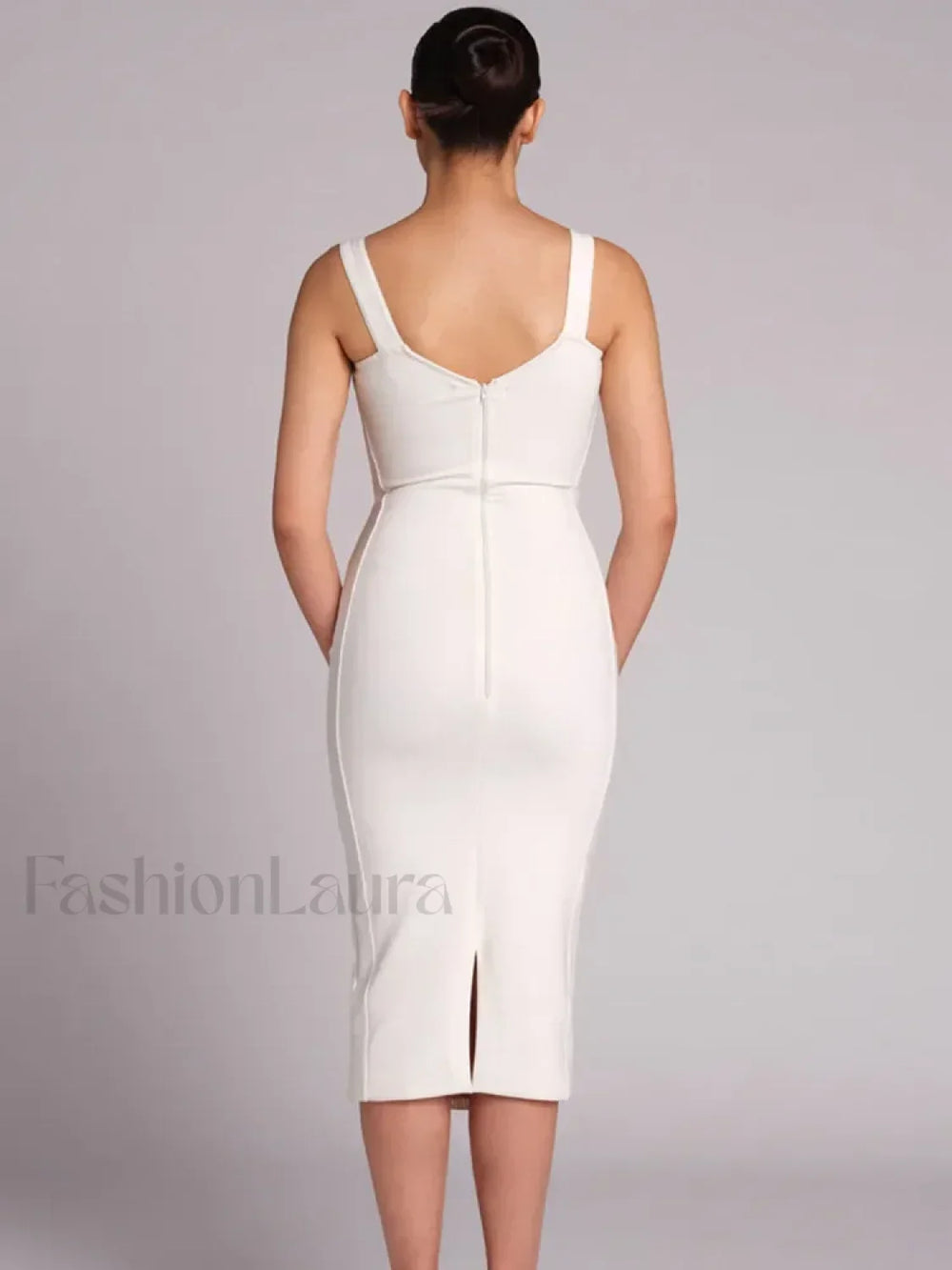 Black Lace Bandage Midi Dress