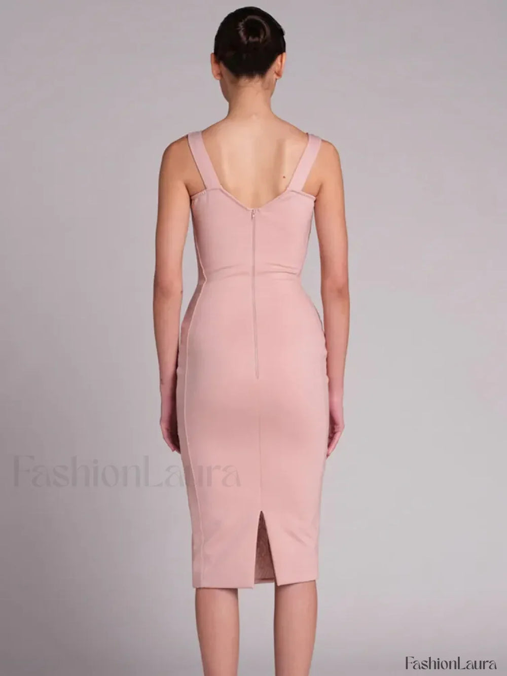 Black Lace Bandage Midi Dress