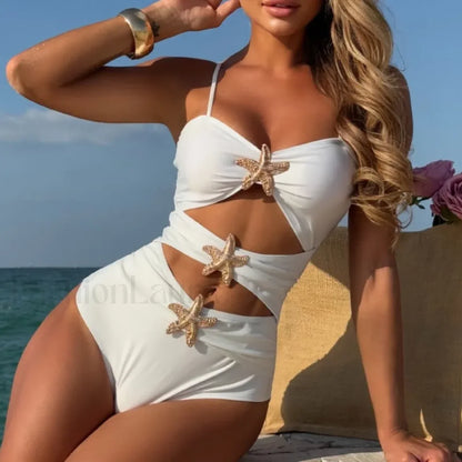 Black Push Up Closed Bodysuit One Piece white / S