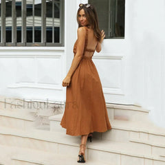 Black Spaghetti Strap Midi Dress