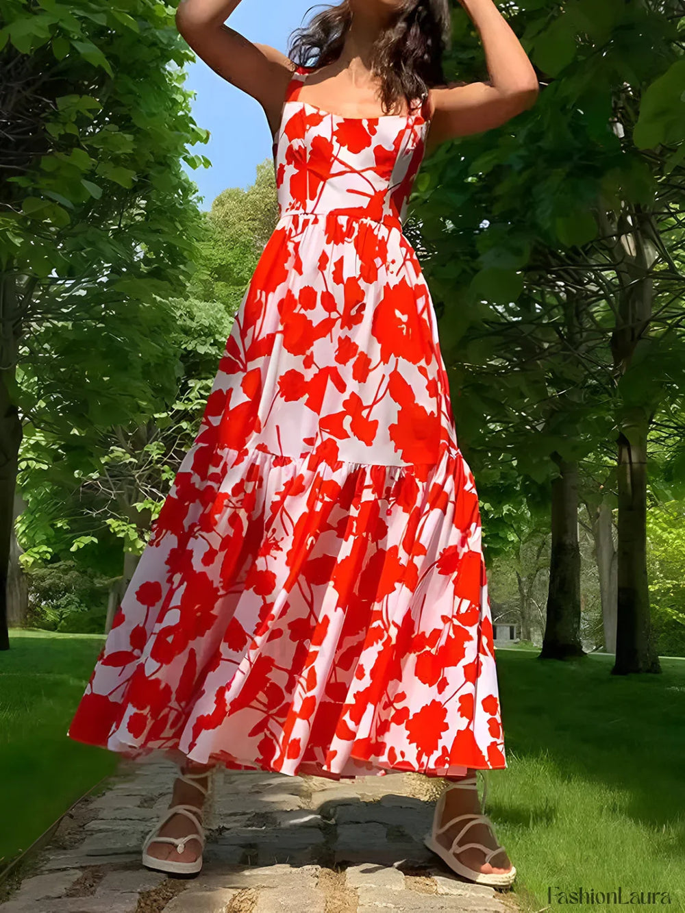 Blooming In Summer Floral Print Cami Long Dress Dresses