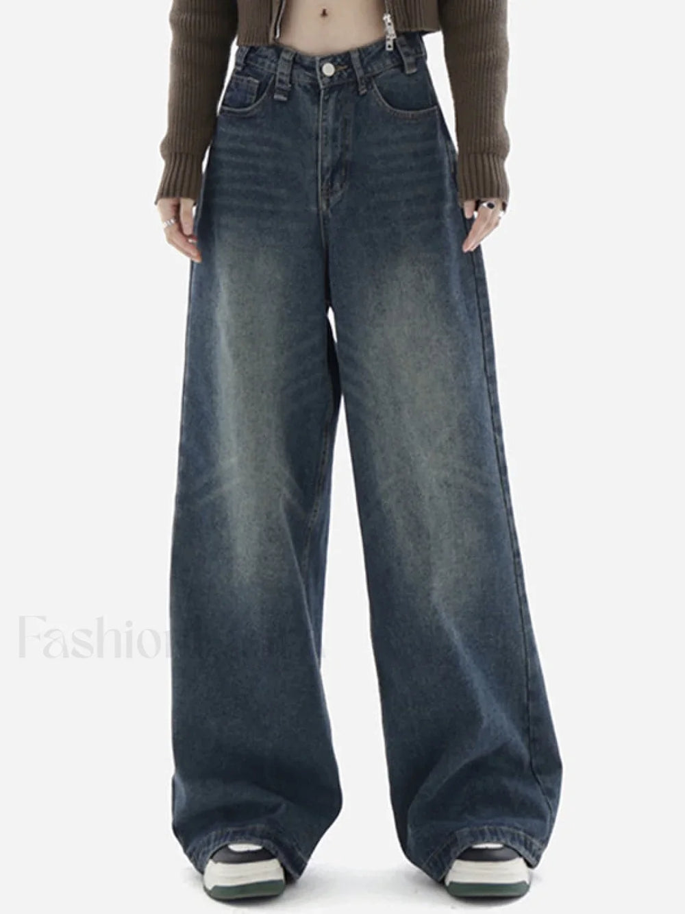 Blue Wash Baggy Boyfriend Jeans Blue / S Boyfriend Jeans