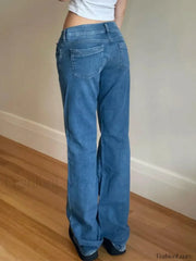 Blue Wash Low Waist Boyfriend Jeans Boyfriend Jeans