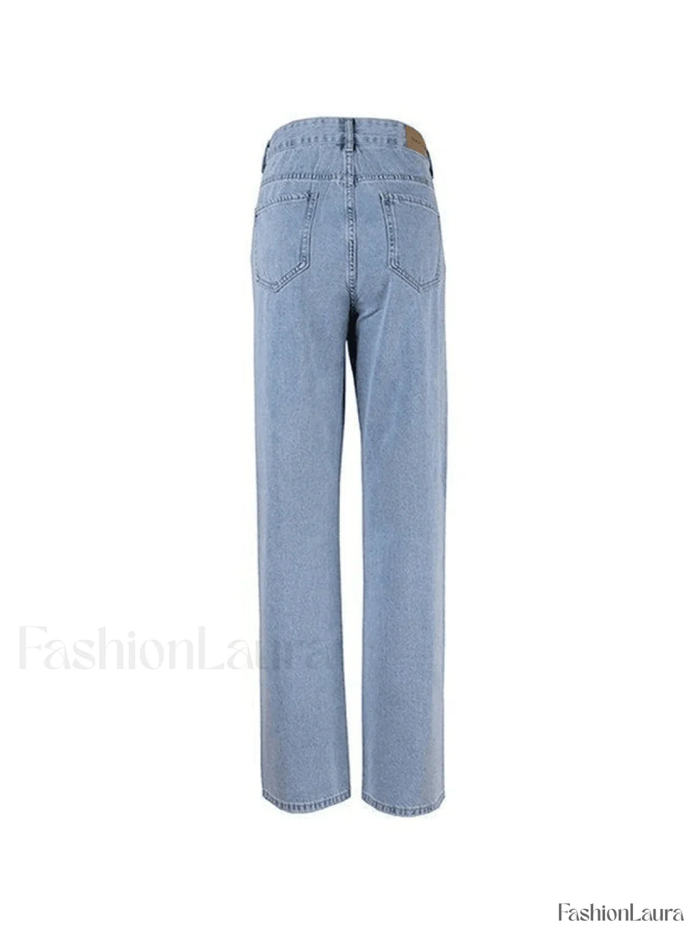 Blue Wash Straight Leg Knee Ripped Jeans Jeans