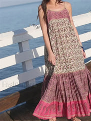 Bohemian Floral Strap Maxi Dress