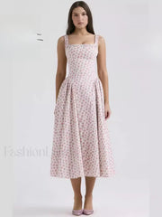 Bohemian Fragmented Flower Midi Dress
