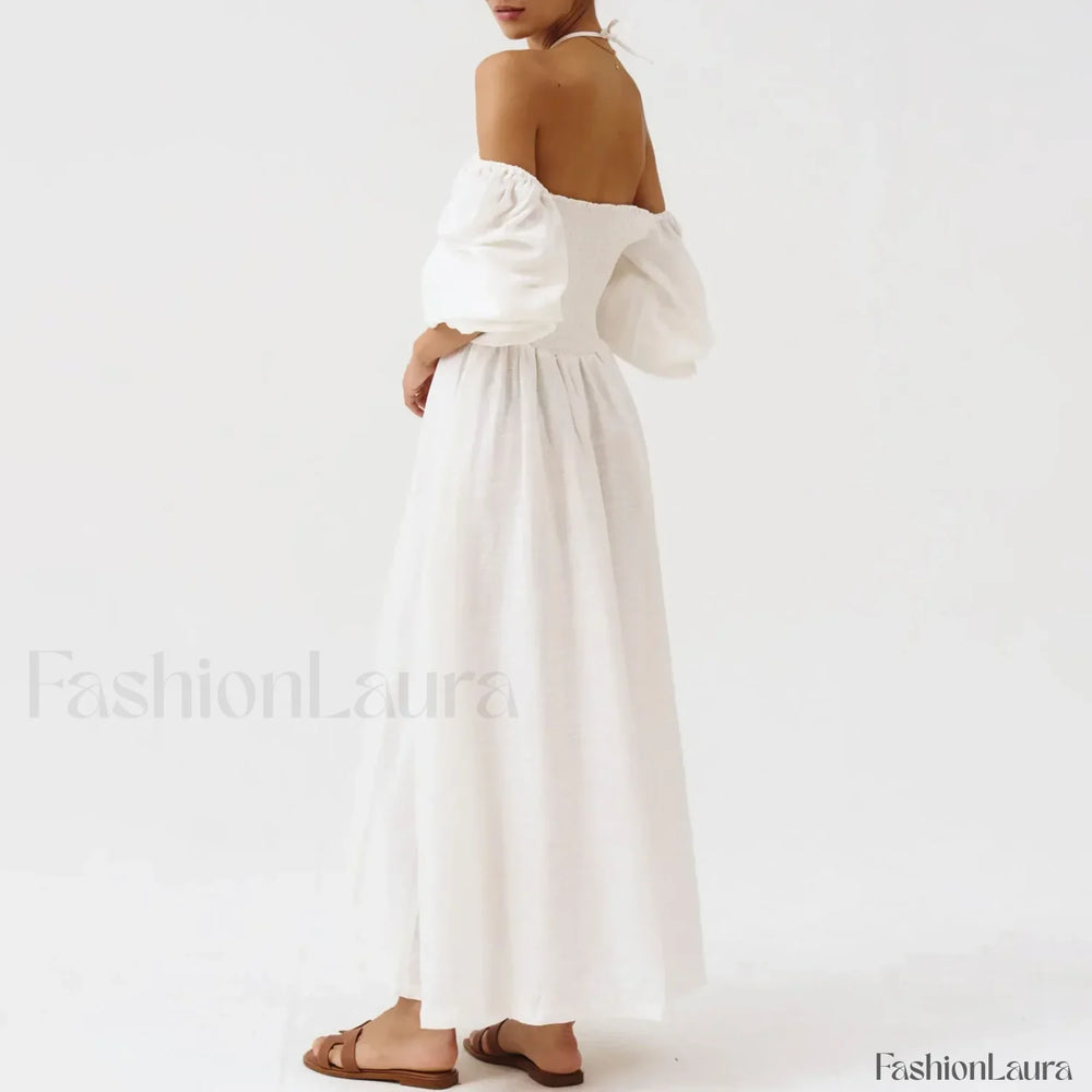 Bow Front Smocked Midi Dress