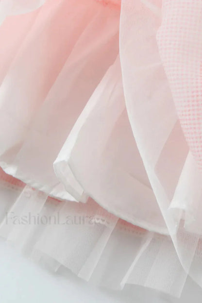 Bow Tie Mesh Cami Puff Mini Dress